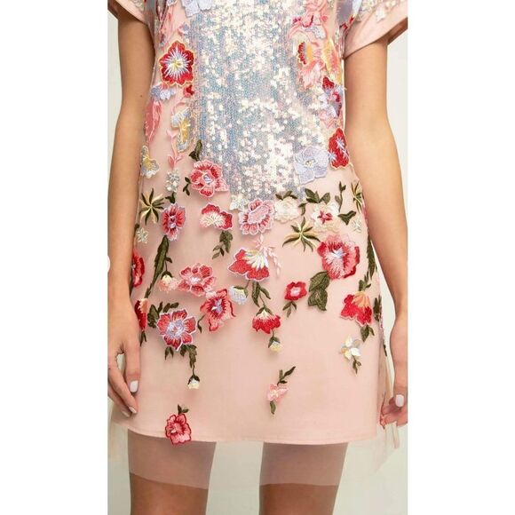 Eva Franco Harlan Sequin Mini Dress - Pink Crepe Souffl New Size 10 -  mordernwear.com